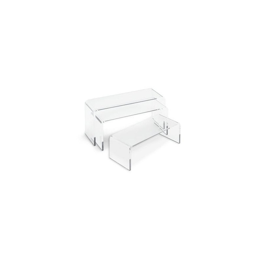 deflecto Podium rectangulaire, transparent, set de 3