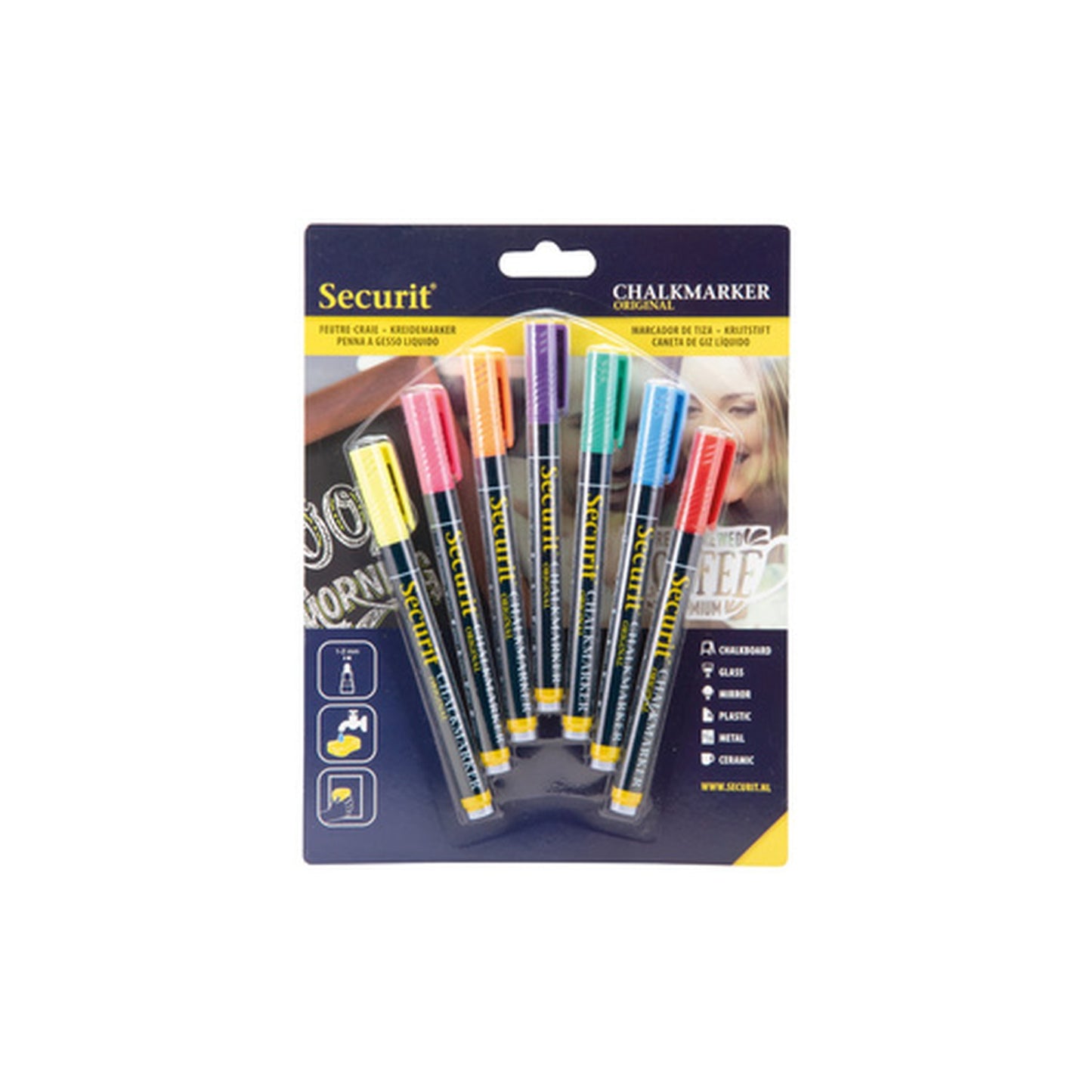 Securit Feutre-craie ORIGINAL SMALL, set de 7