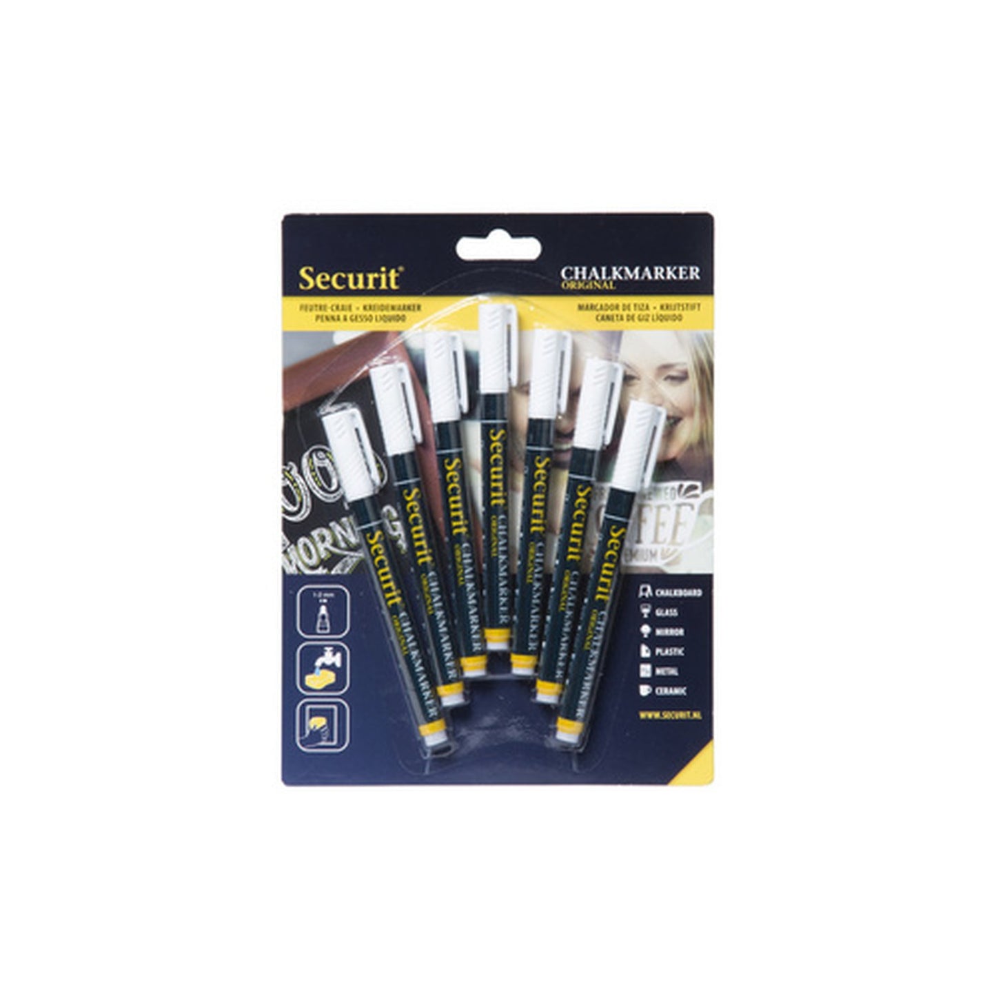 Securit Feutre-craie ORIGINAL SMALL, set de 7