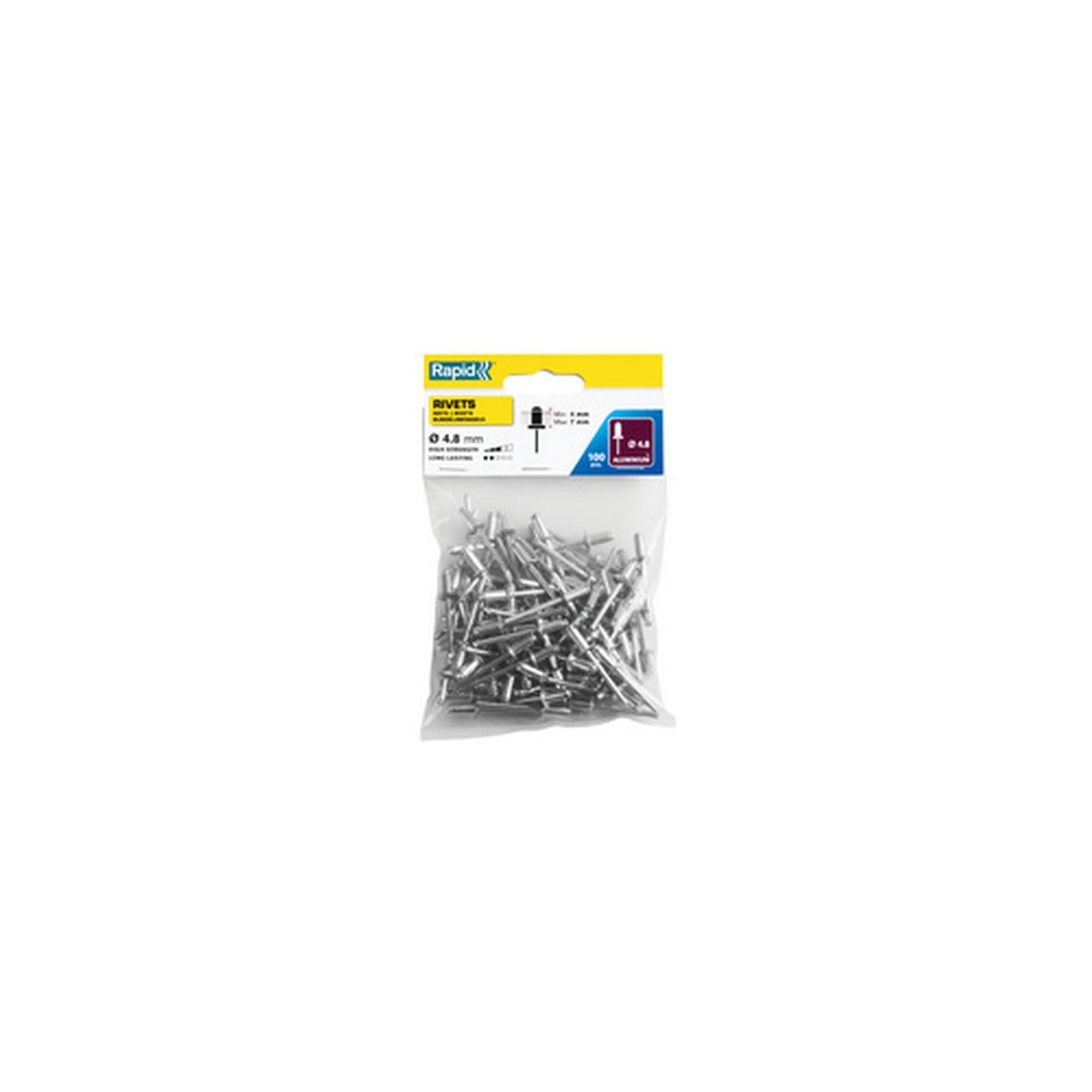 Rapid Rivet aveugle standard, 4,8 x 10 mm, en aluminium