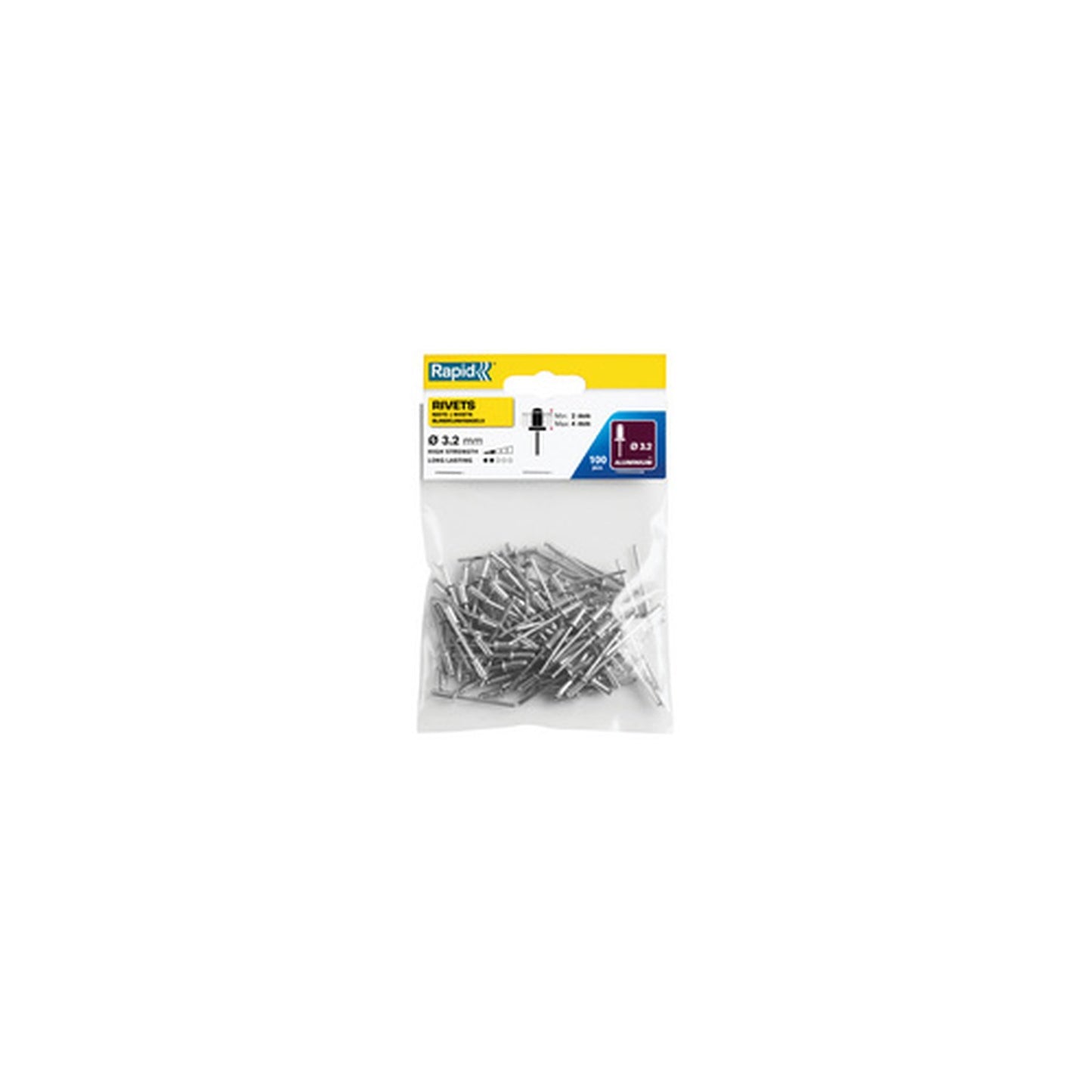 Rapid Rivet aveugle standard, 4,0 x 8 mm, en aluminium