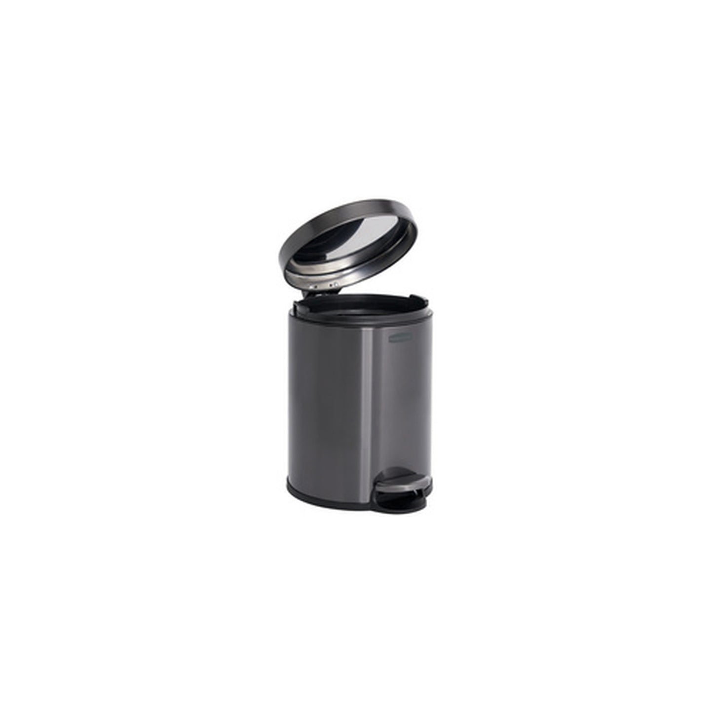 Rubbermaid Poubelle à pédale, ronde, 6 litres, gris foncé