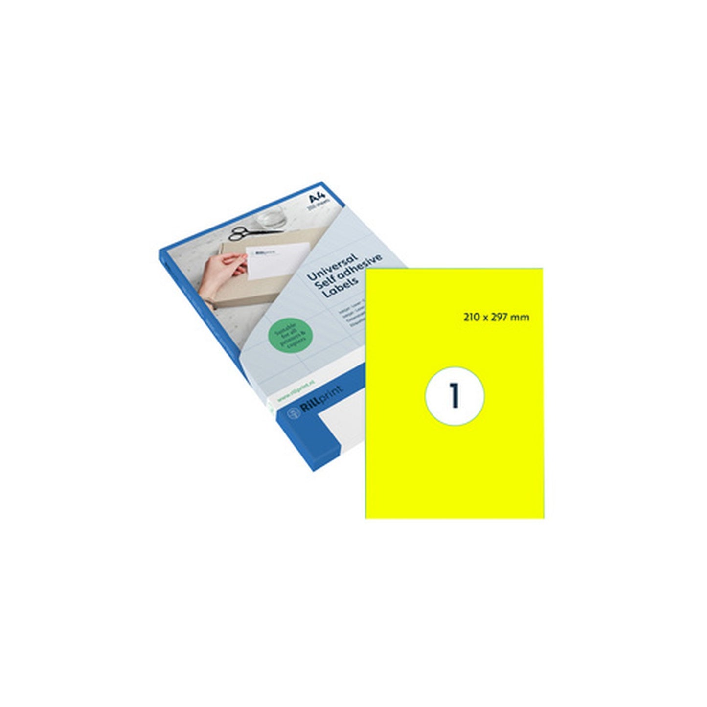 rillprint Étiquette fluorescente, 210 x 148 mm, jaune