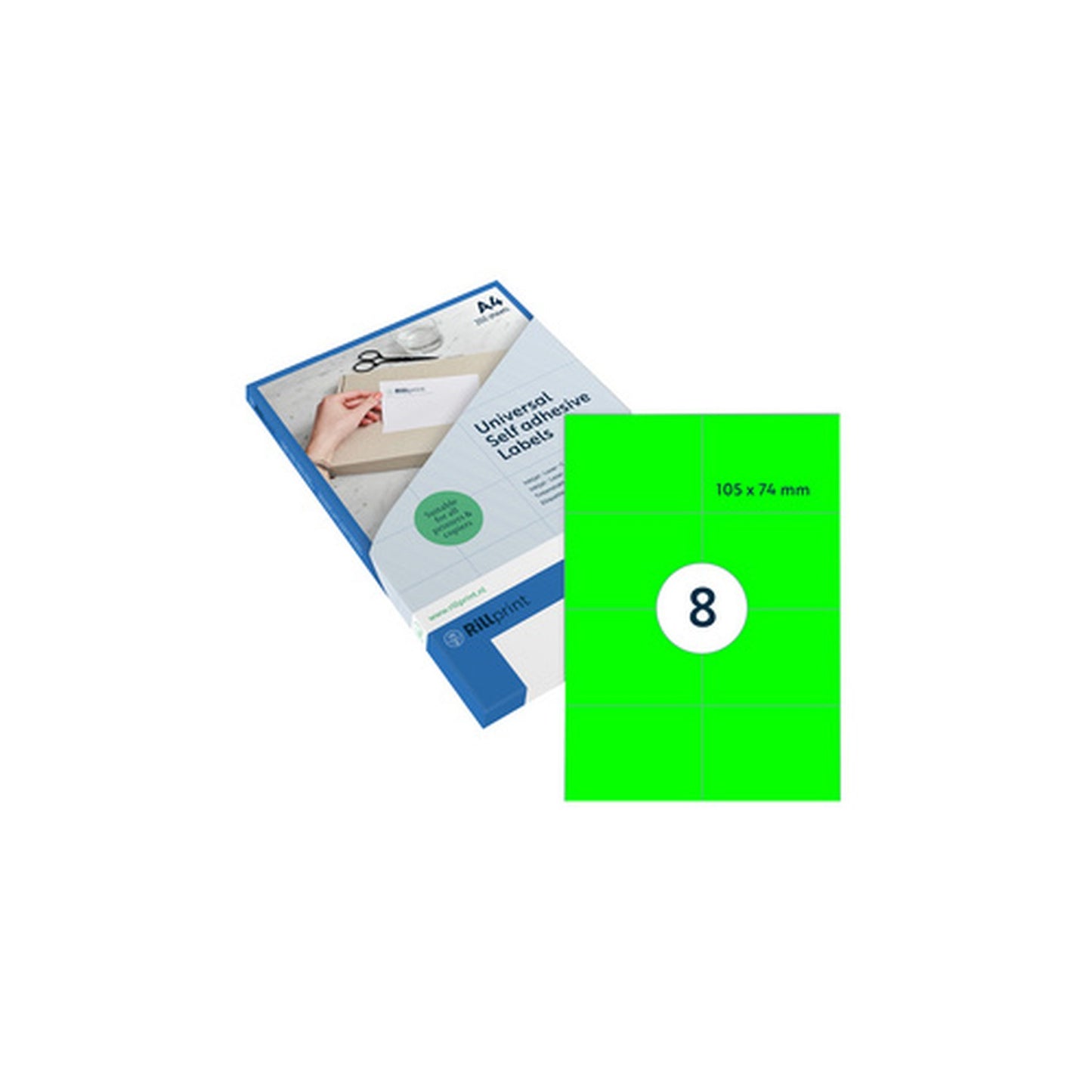 rillprint Étiquette fluorescente, 210 x 297 mm, vert