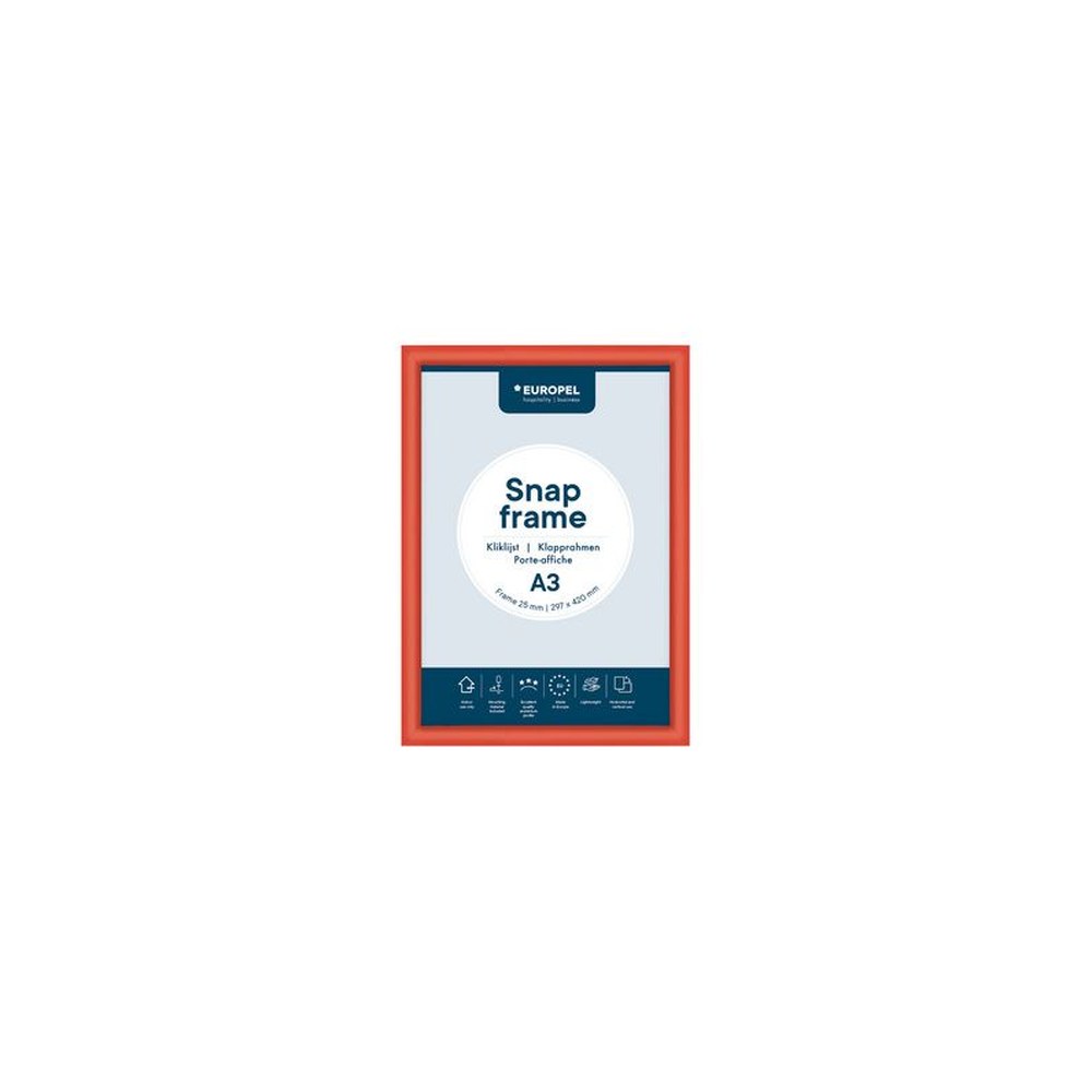 EUROPEL Cadre porte-affiche premium, A3, 25 mm, rouge