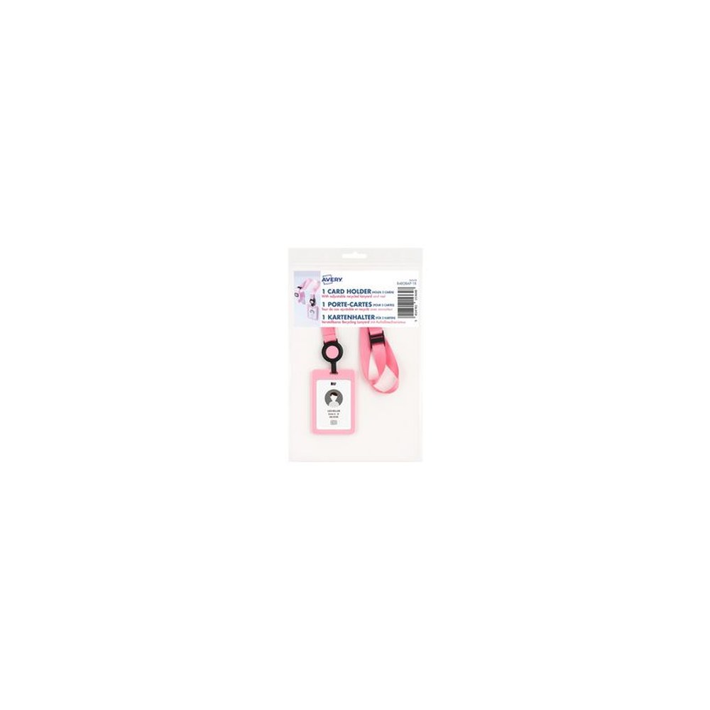 AVERY Porte-carte avec tour de cou, rose pastel
