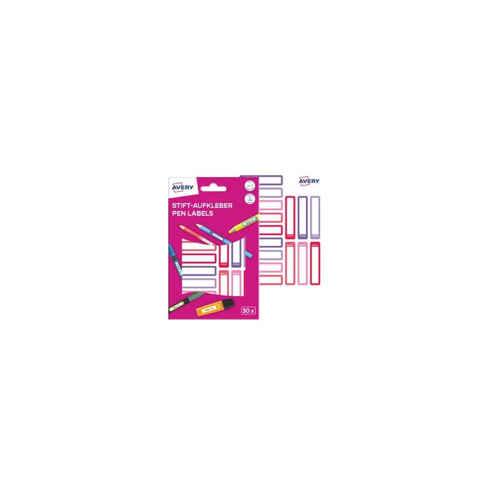 AVERY Étiquette pour stylo, papier, 10 x 50 mm, cadre rose