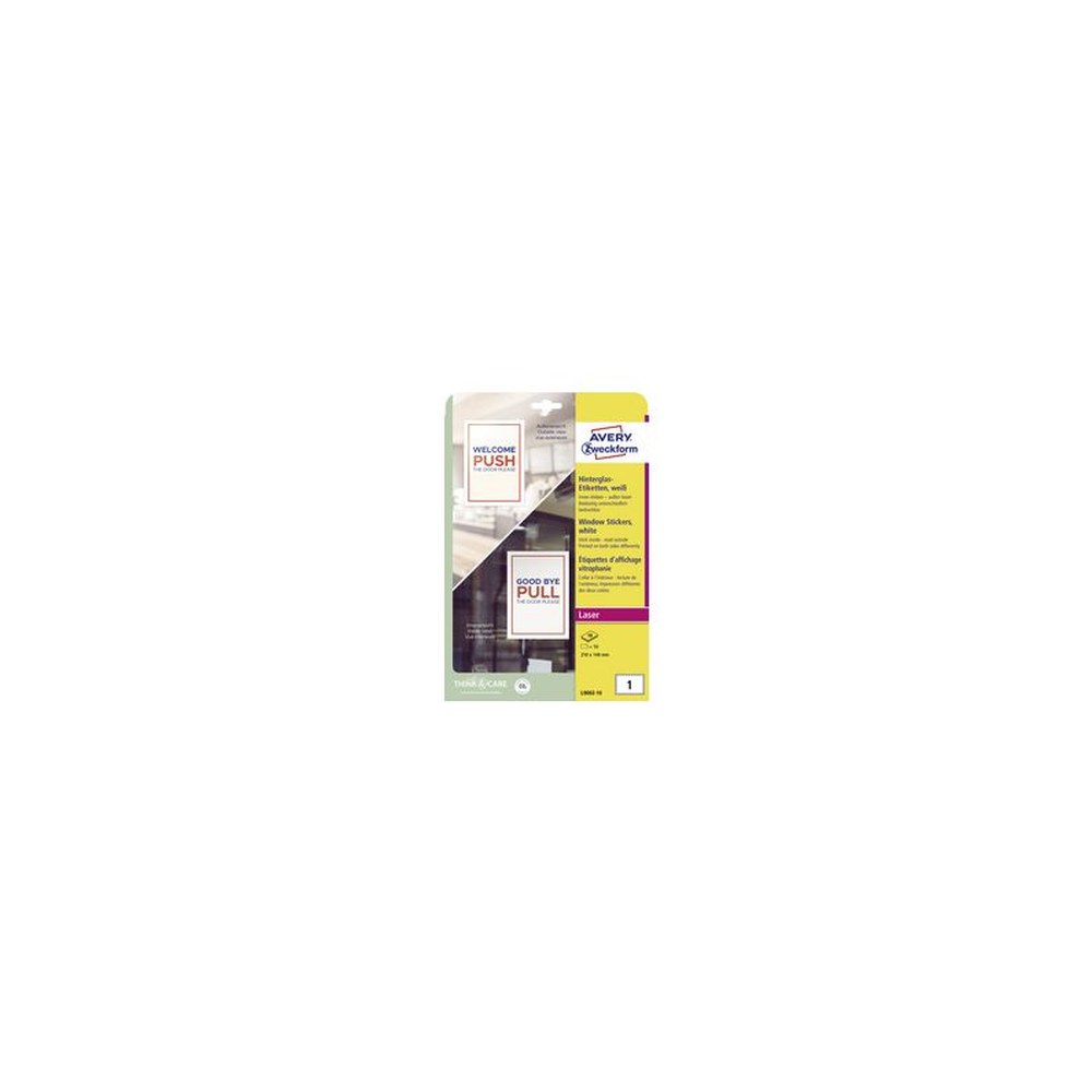 AVERY Zweckform Etiquette d'affichage vitrophanie, blanc