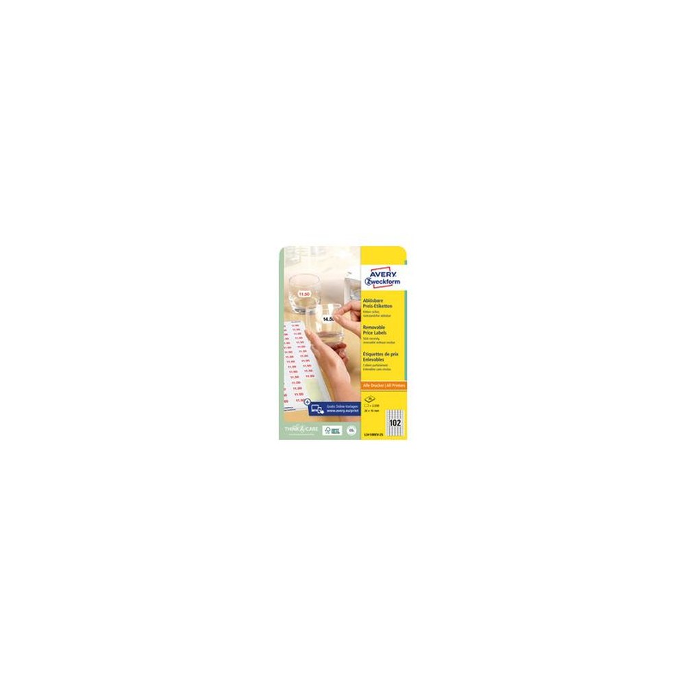 AVERY Zweckform Etiquette prix Stick+Lift, 26 x 16 mm, blanc