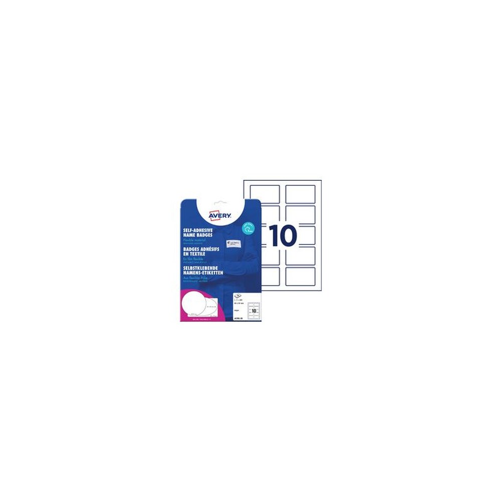 AVERY Zweckform Etiquette pour badge, 80 x 50 mm, blanc
