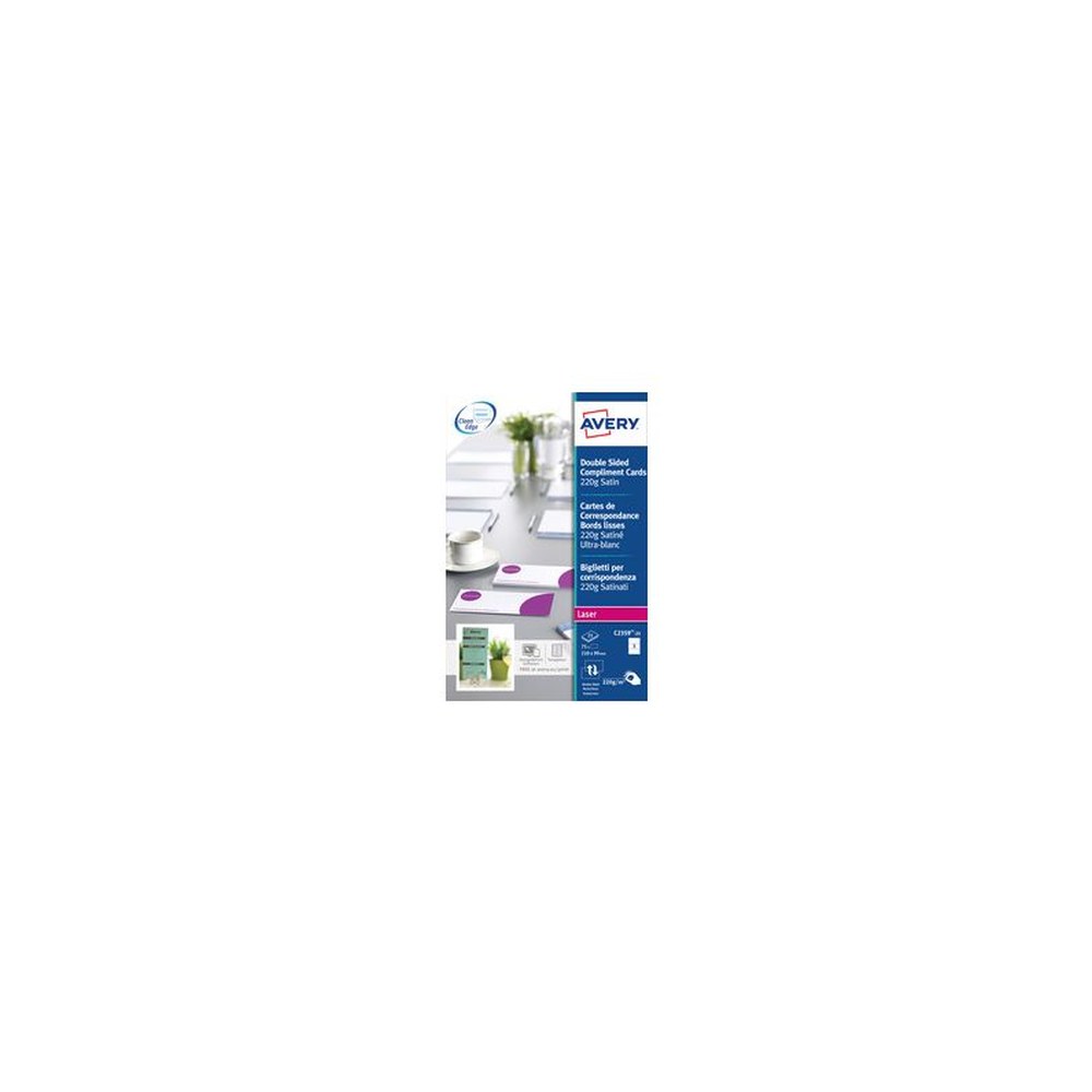 AVERY Cartes de correspondance laser, 210 x 99 mm