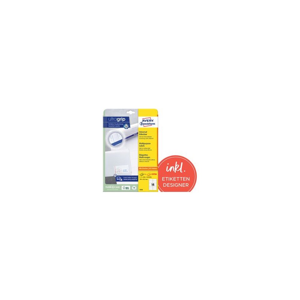 AVERY Zweckform Étiquette universelle, 48,5 x 16,9 mm, blanc