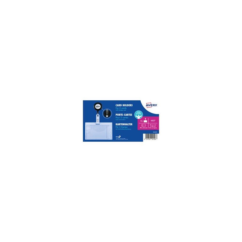 AVERY Porte-carte avec clip, 54 x 90 mm, transparent