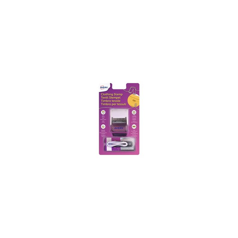 AVERY Kit tampon textile, 3 lignes, blanc