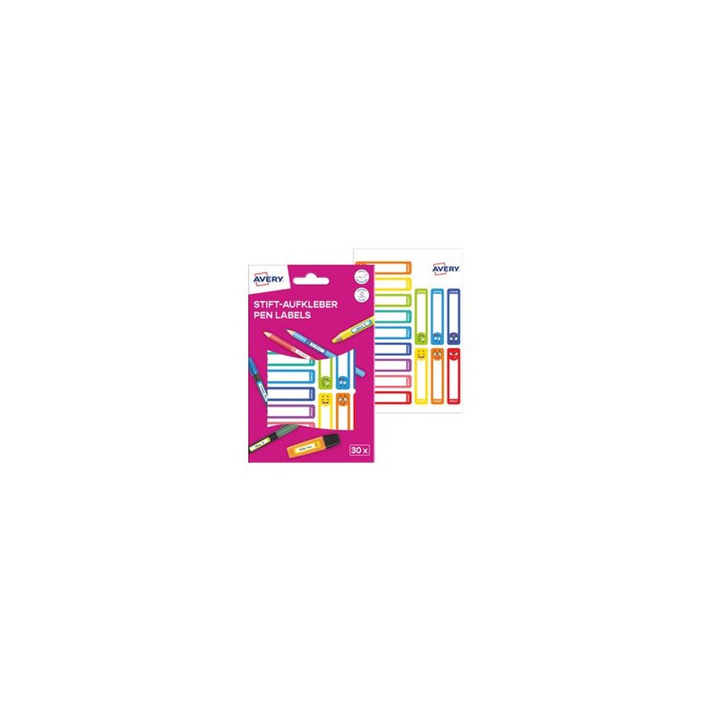 AVERY Étiquette pour stylo, papier, 10 x 50 mm, cadre coloré