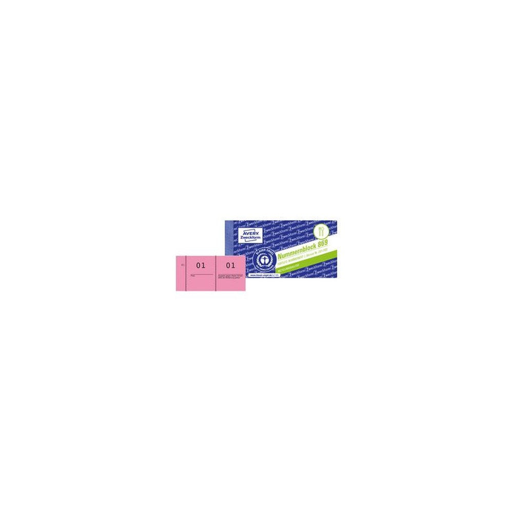 AVERY Zweckform Nummernblock 1 - 1000, 105 x 53 mm, rot