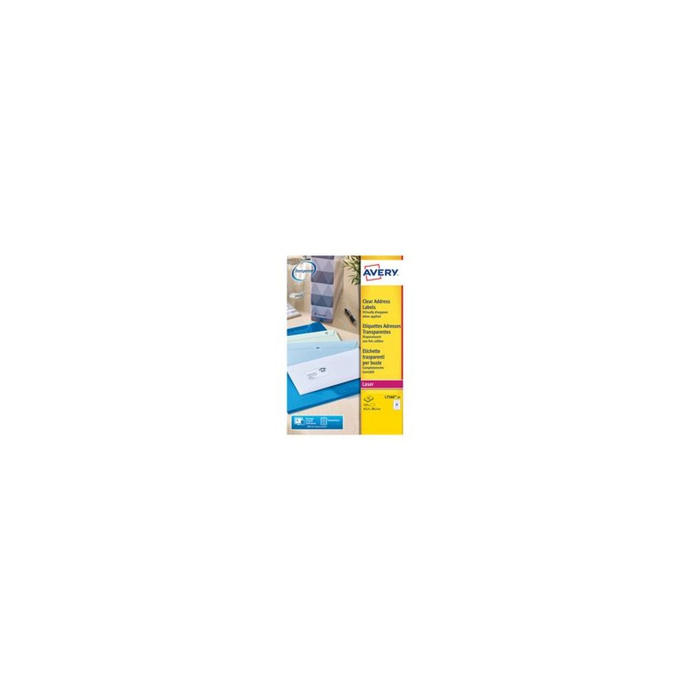 AVERY Etiquette d'adresse, 63,5 x 38,1 mm, transparent