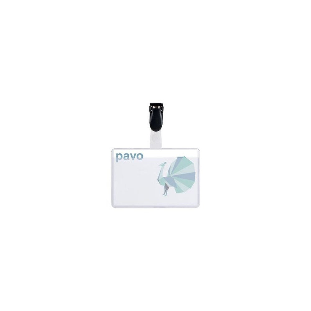 pavo Porte-badge, avec clip, 60 x 90 mm, transparent