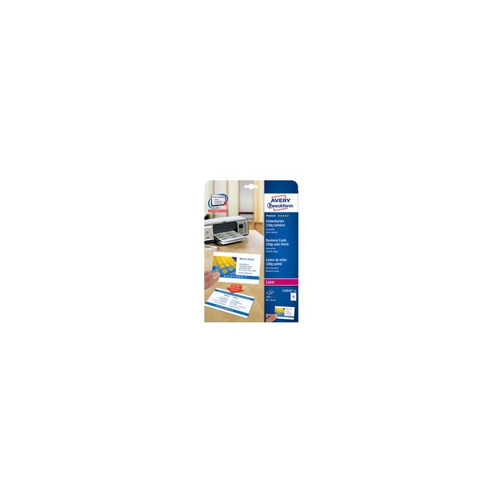 AVERY Zweckform Quick & Clean Cartes de visite, satinées