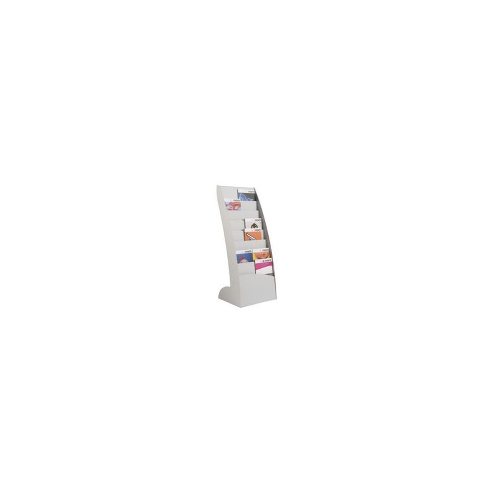 PAPERFLOW Porte-prospectus Courbo, 8 casiers, gris