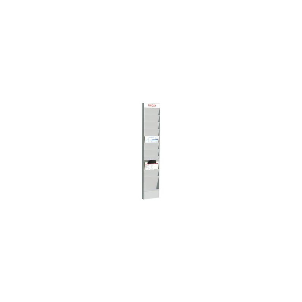 PAPERFLOW Planificateur de bureau mural, 10 casiers, gris