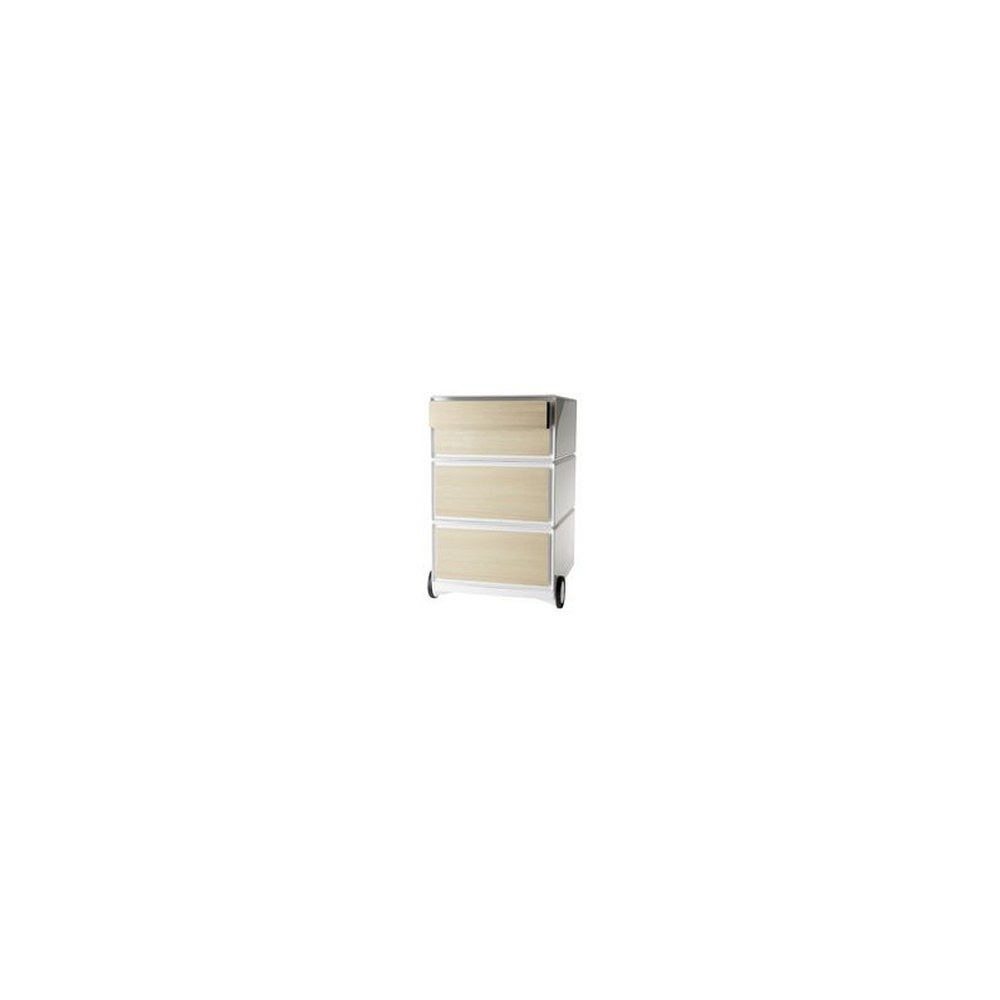 PAPERFLOW Caisson mobile "easyBox", 4 tiroirs, blanc/hêtre