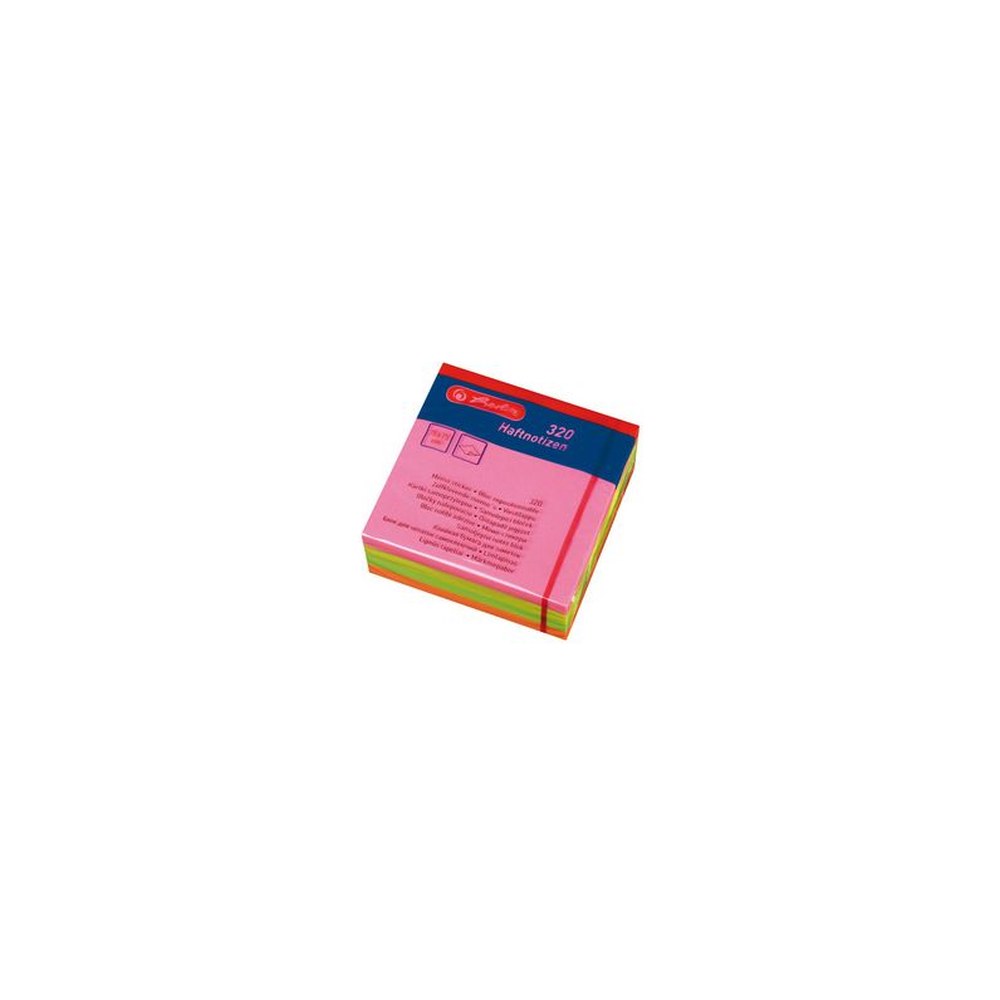 herlitz Bloc-notes adhésifs, 75 x 75 mm, couleurs fluo