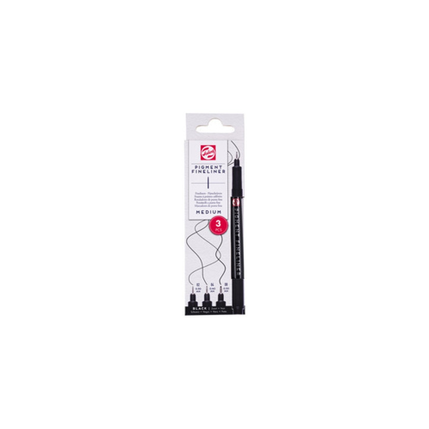 ROYAL TALENS Feutre Pigment Fineliner Medium, set de 3, noir