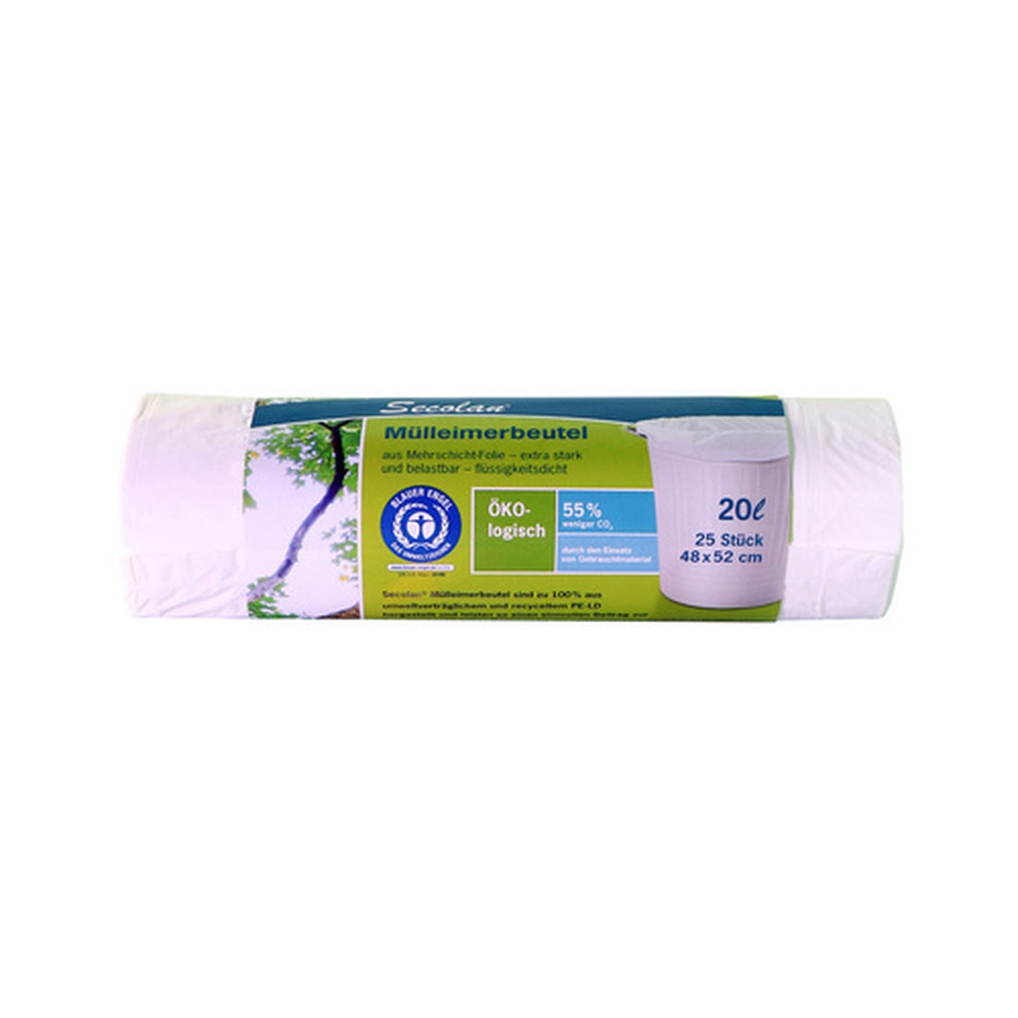 Secolan Sac poubelle, 20 litres, sans fermeture, blanc