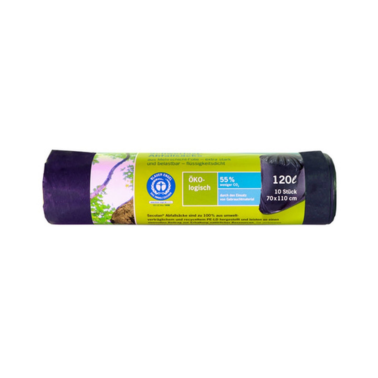 Secolan Sac poubelle renforcé, 120 litres, noir