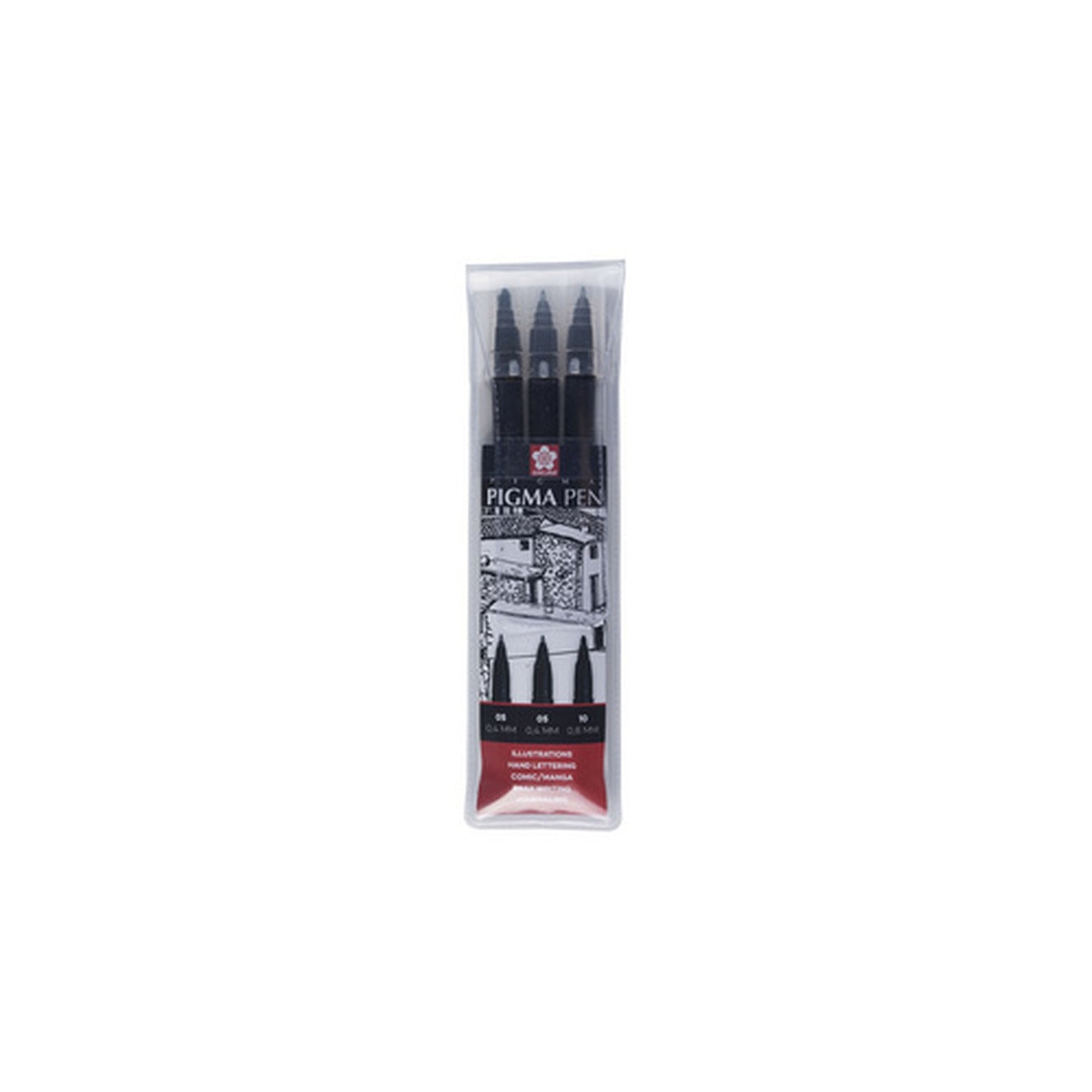 SAKURA Stylo feutre PIGMA PEN, étui de 3, noir