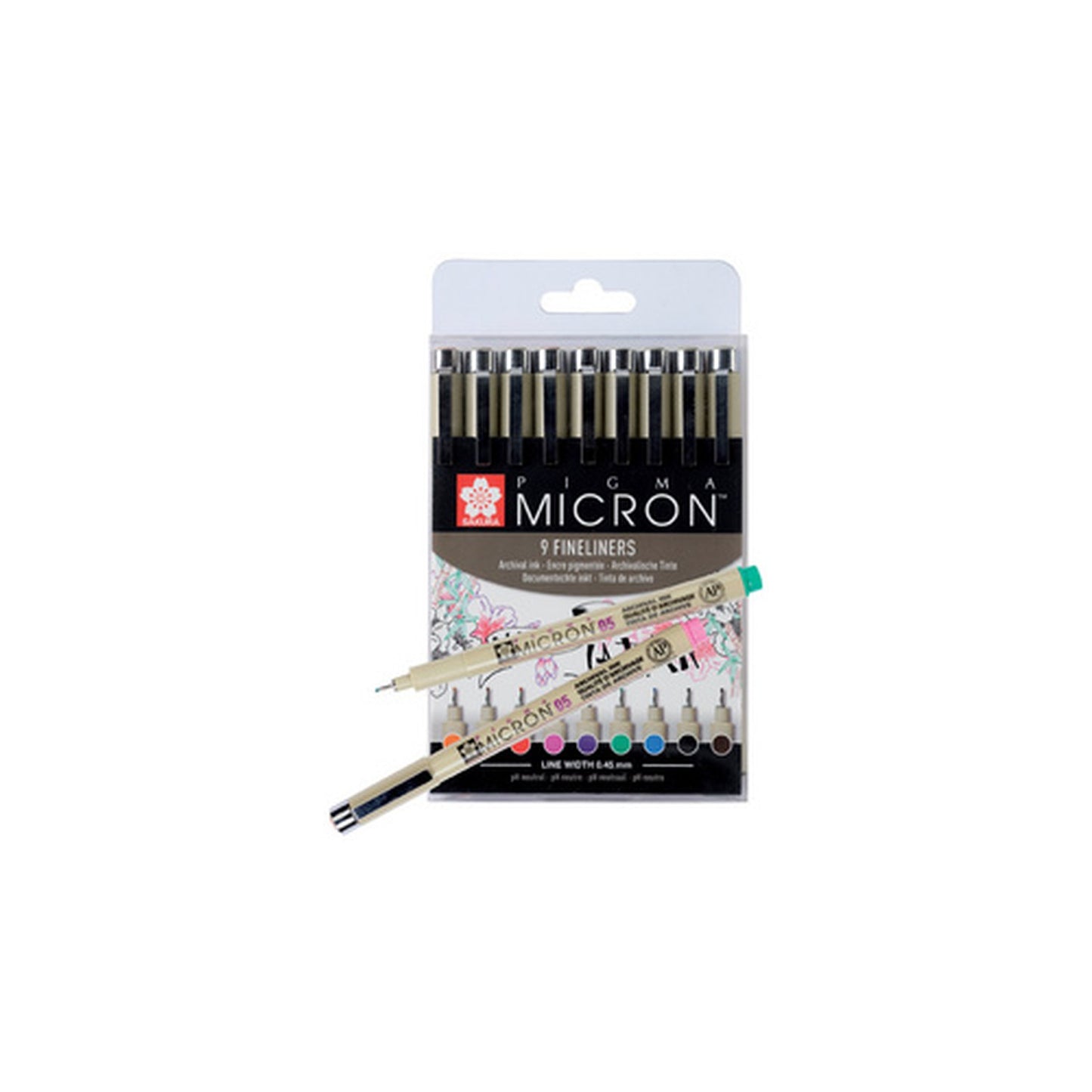 SAKURA Stylo feutre PIGMA MICRON 05, étui de 9