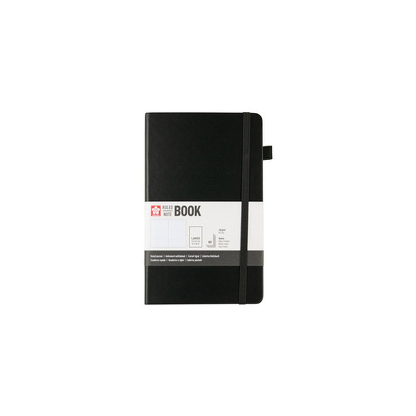 SAKURA Carnet, 130 x 210 mm, ligné, noir