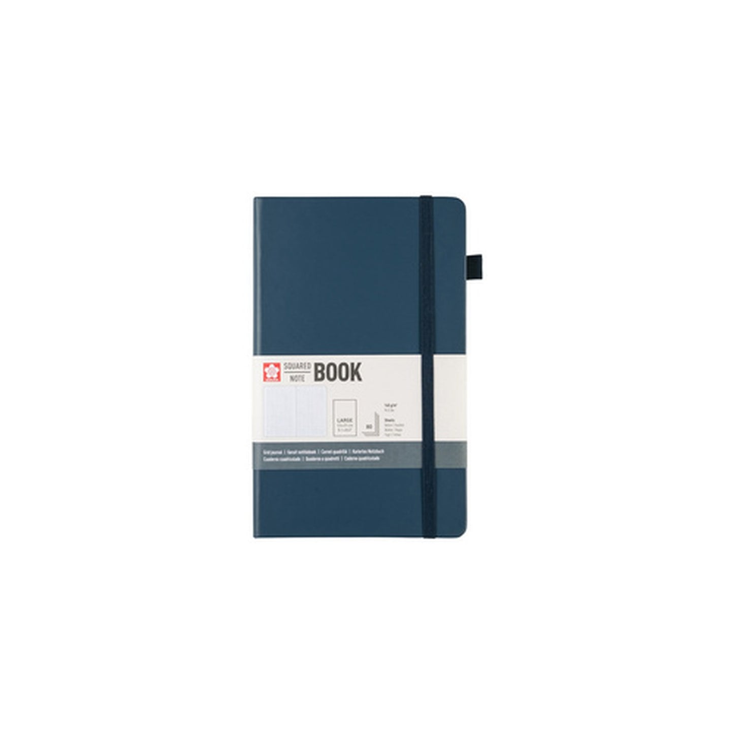SAKURA Carnet, 130 x 210 mm, quadrillé, indigo foncé