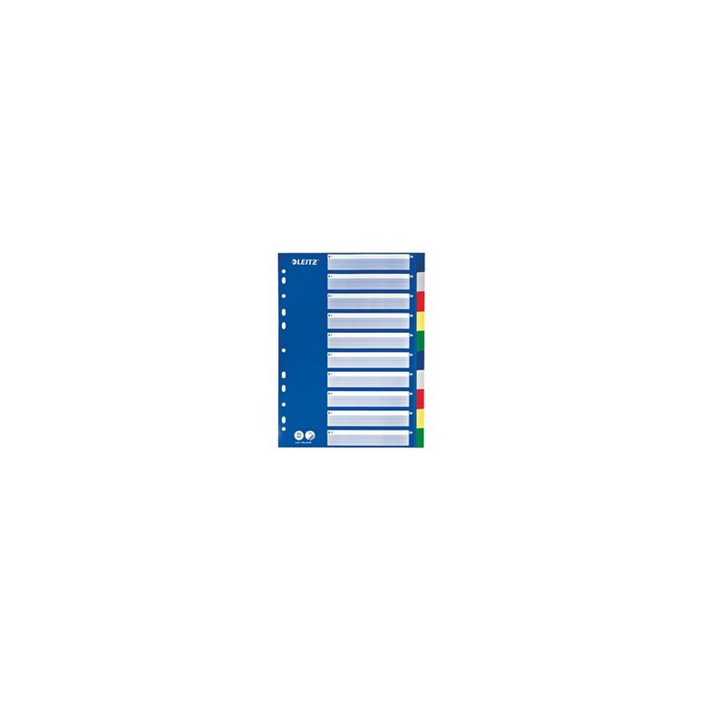 LEITZ Intercalaires en plastique, blanc, A4, 10 touches