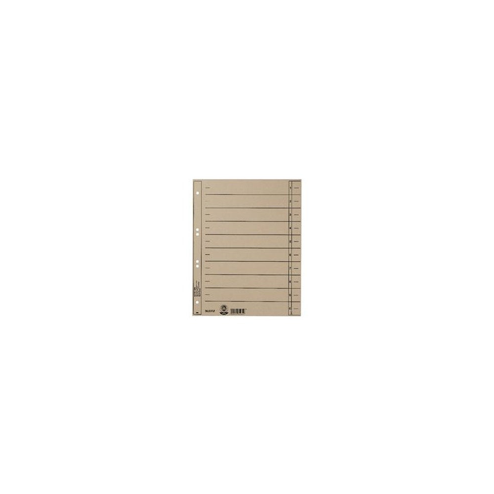 LEITZ Intercalaires, format A4 extra large,en carton manille