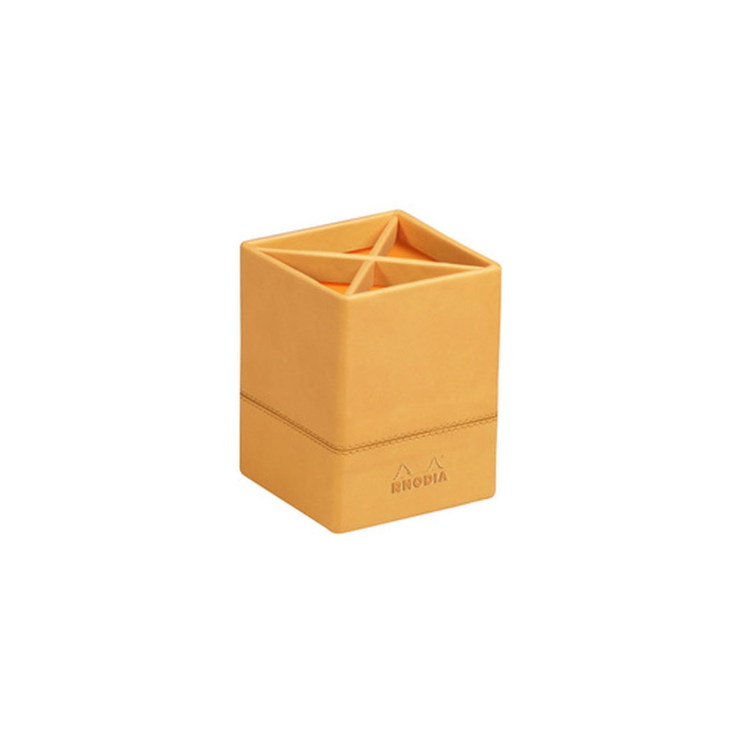 RHODIA Pot à crayons, en similicuir, orange