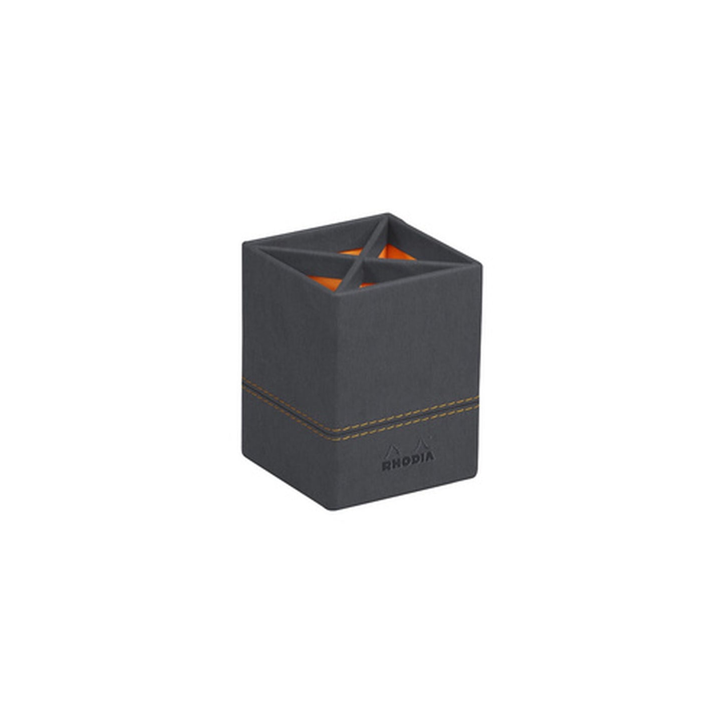 RHODIA Pot à crayons, en similicuir, titane