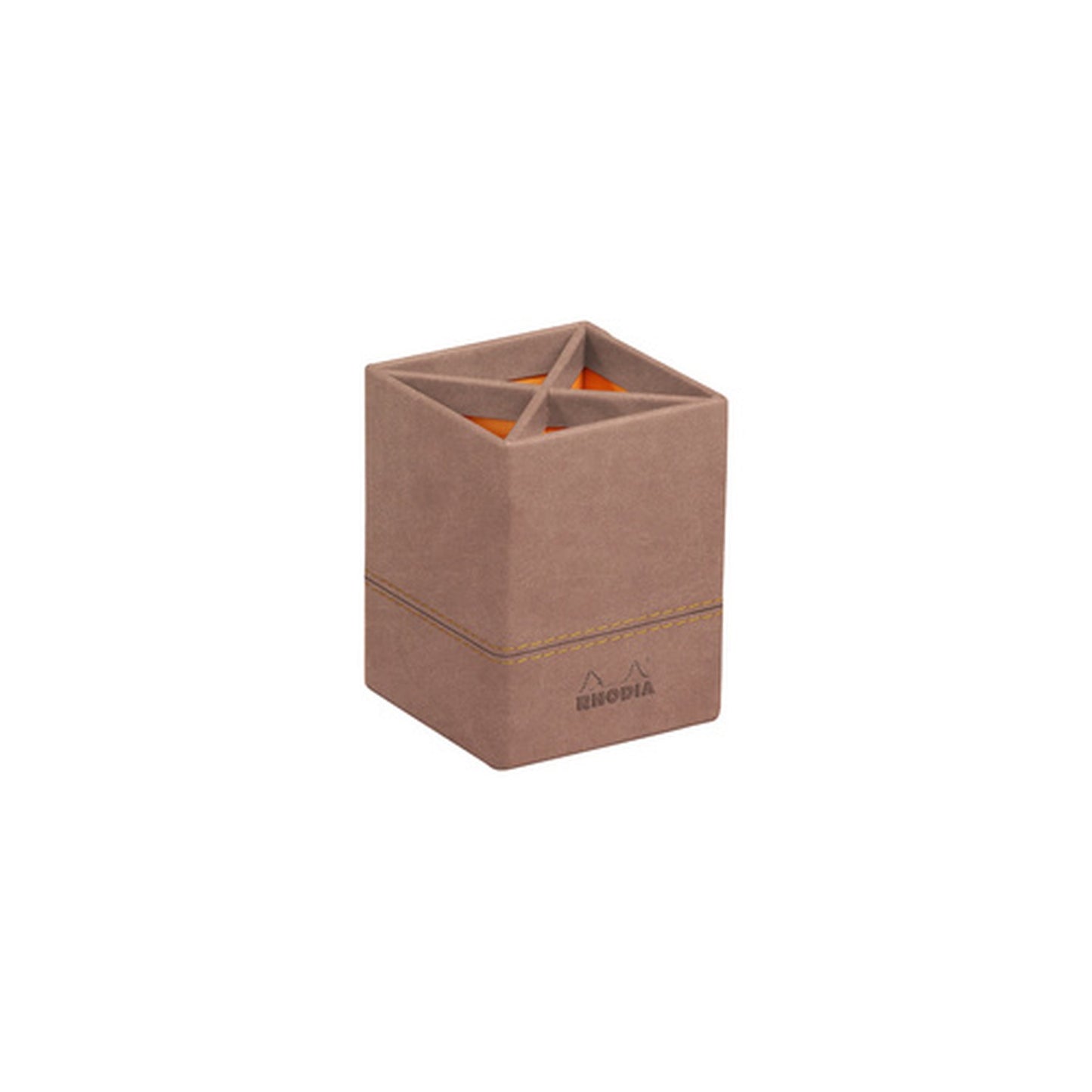 RHODIA Pot à crayons, en similicuir, bois de rose