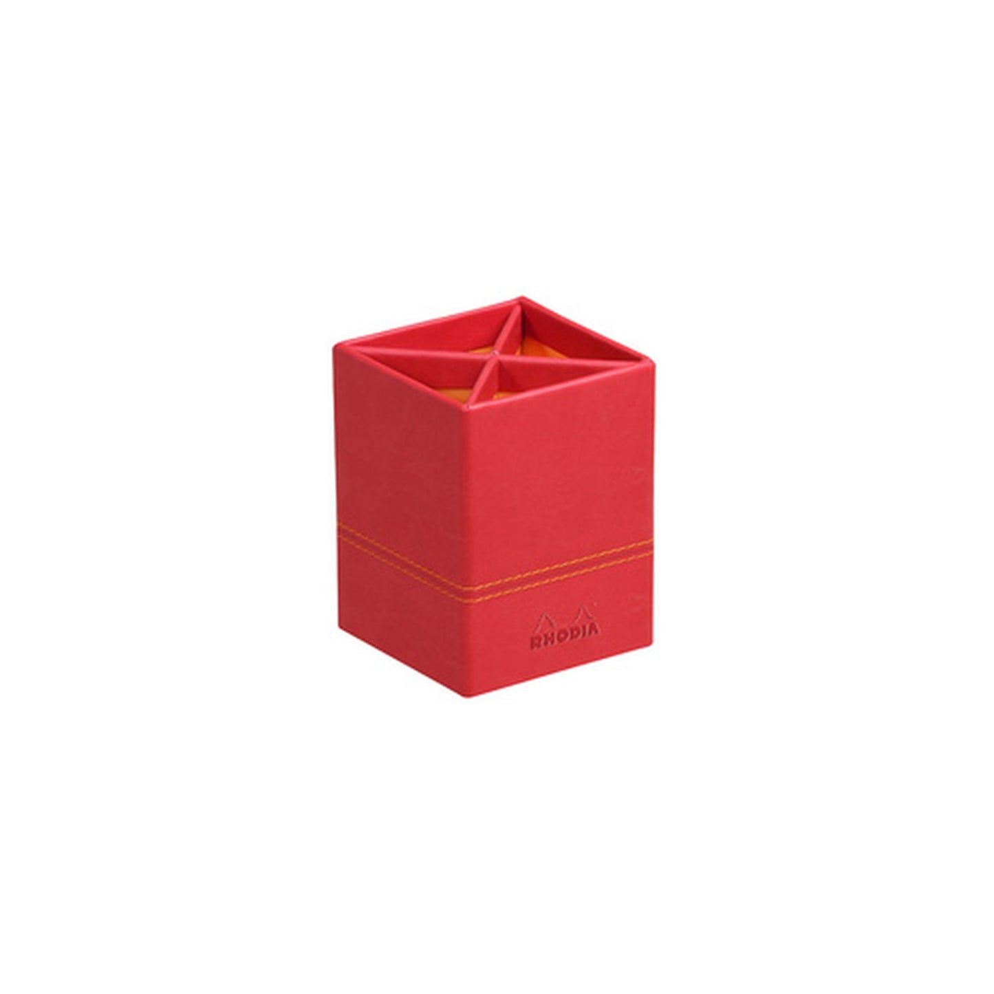 RHODIA Pot à crayons, en similicuir, coquelicot