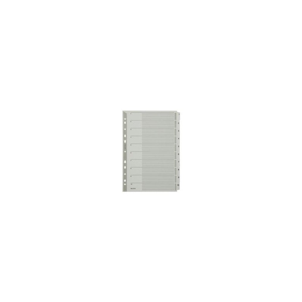 LEITZ Intercalaires en carton mylar, chiffres, A4, 1-10,gris