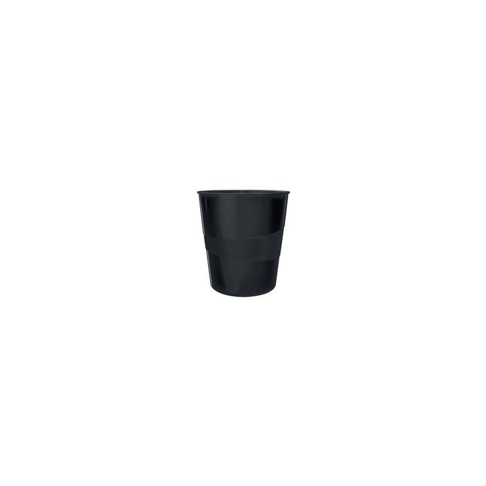 LEITZ Corbeille à papier WOW, en plastique, 15 litres, noir
