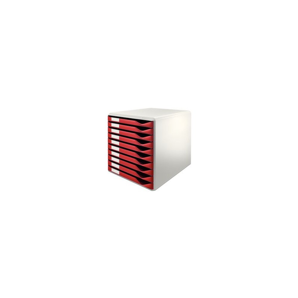 LEITZ Module de classement formulaires,10 tiroirs,gris/rouge
