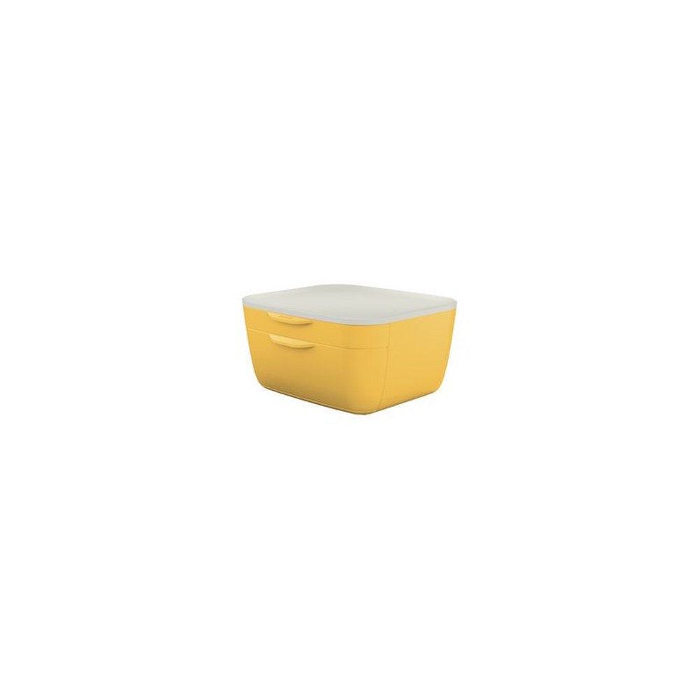 LEITZ Bloc de classement Cosy, 2 tiroirs, jaune/gris clair