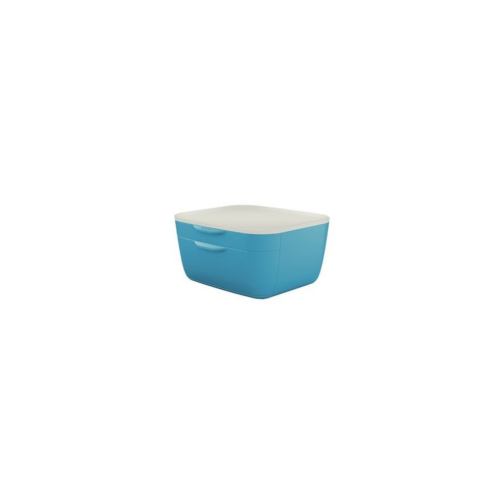 LEITZ Bloc de classement Cosy, 2 tiroirs, bleu/gris clair