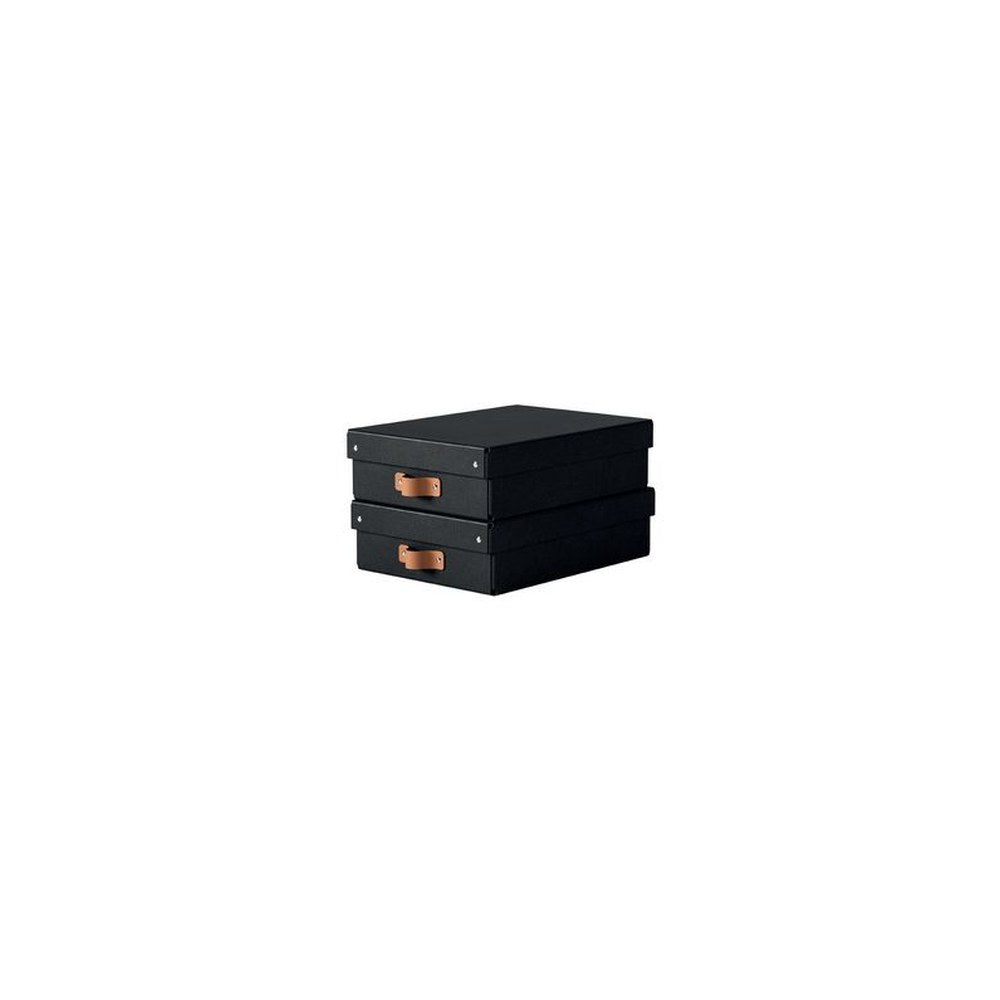LEITZ Boîte de rangement Puro, carton, 8 L, set de 2, noir