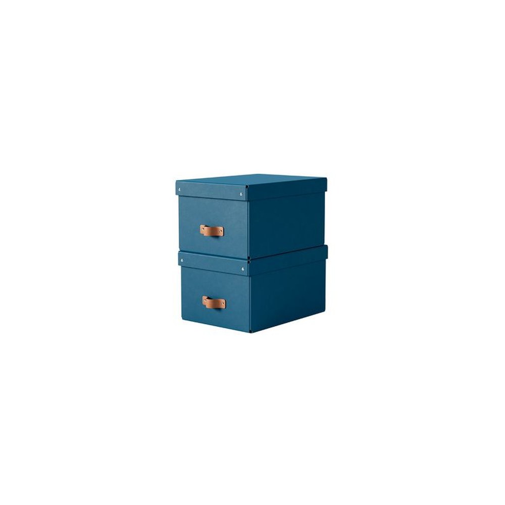 LEITZ Boîte de rangement Puro, carton, 17 L, set de 2, bleu