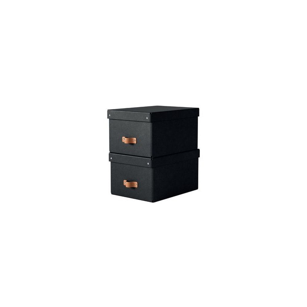 LEITZ Boîte de rangement Puro, carton, 17 L, set de 2, noir