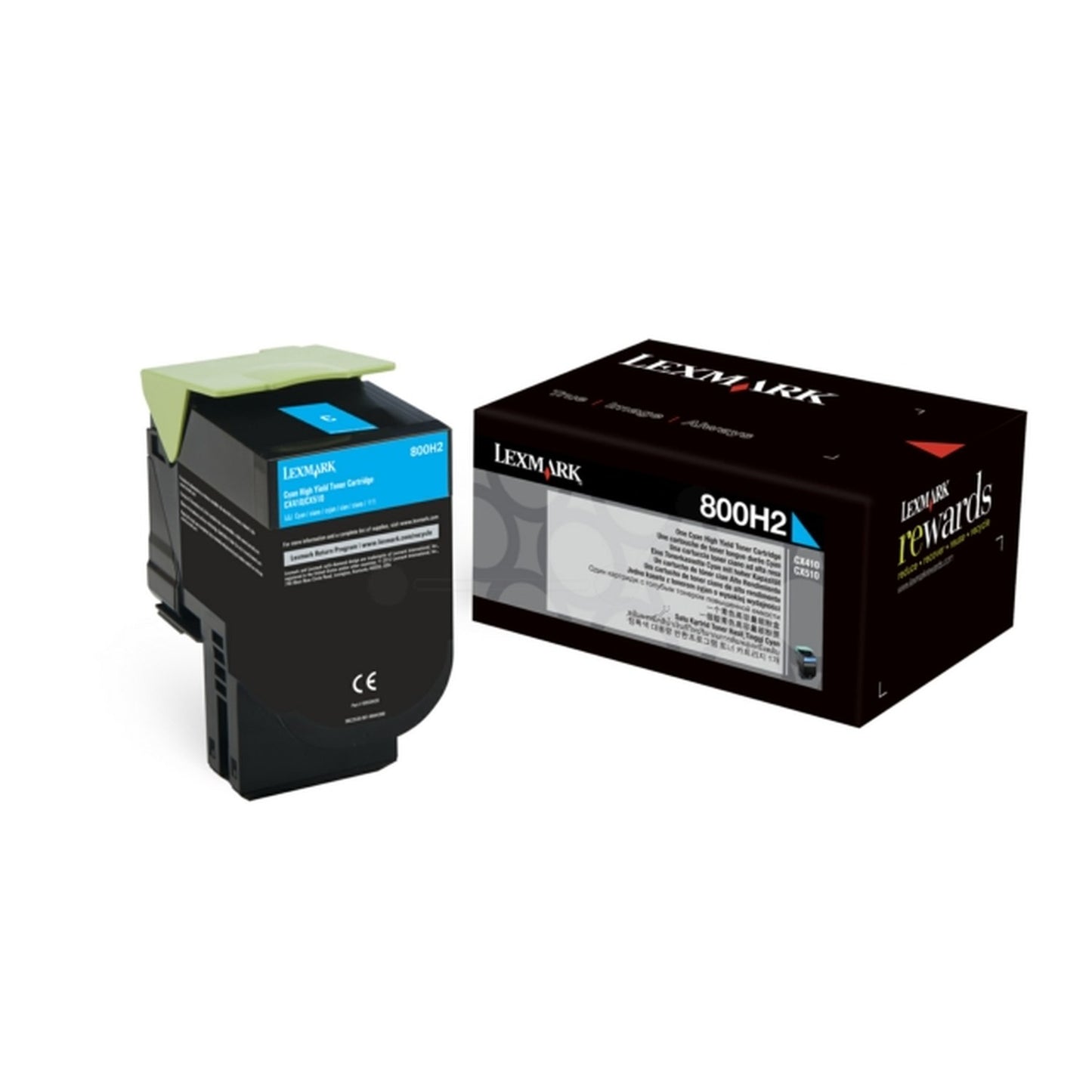 Toner d'origine Lexmark 80C0H20 / 800H2 - cyan