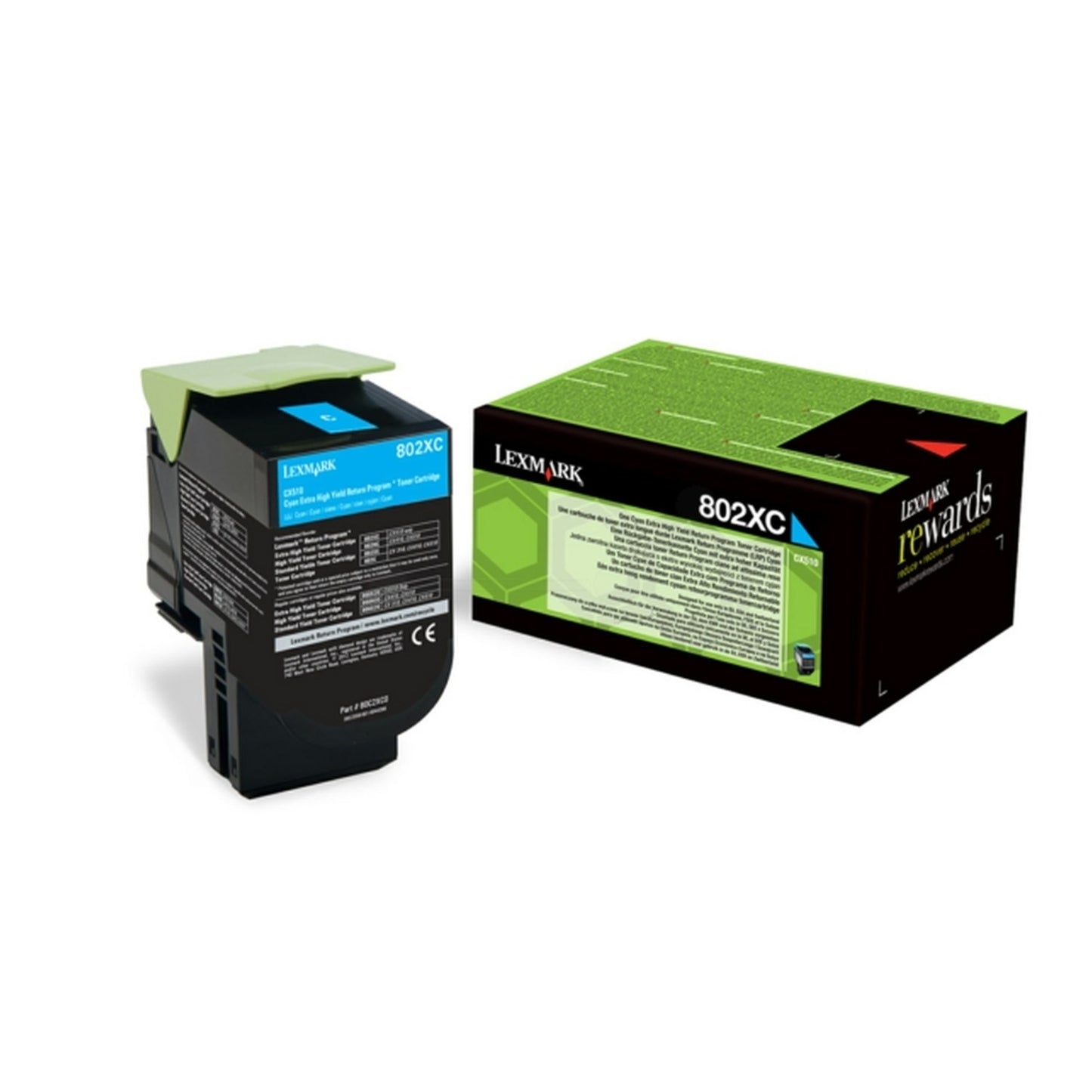 Toner d'origine Lexmark 80C2XCE / 802XC - cyan